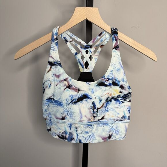 Lululemon Mind Over Miles Sports Bra Racerback Strappy Exposure Multi Size 6 - Picture 1 of 4